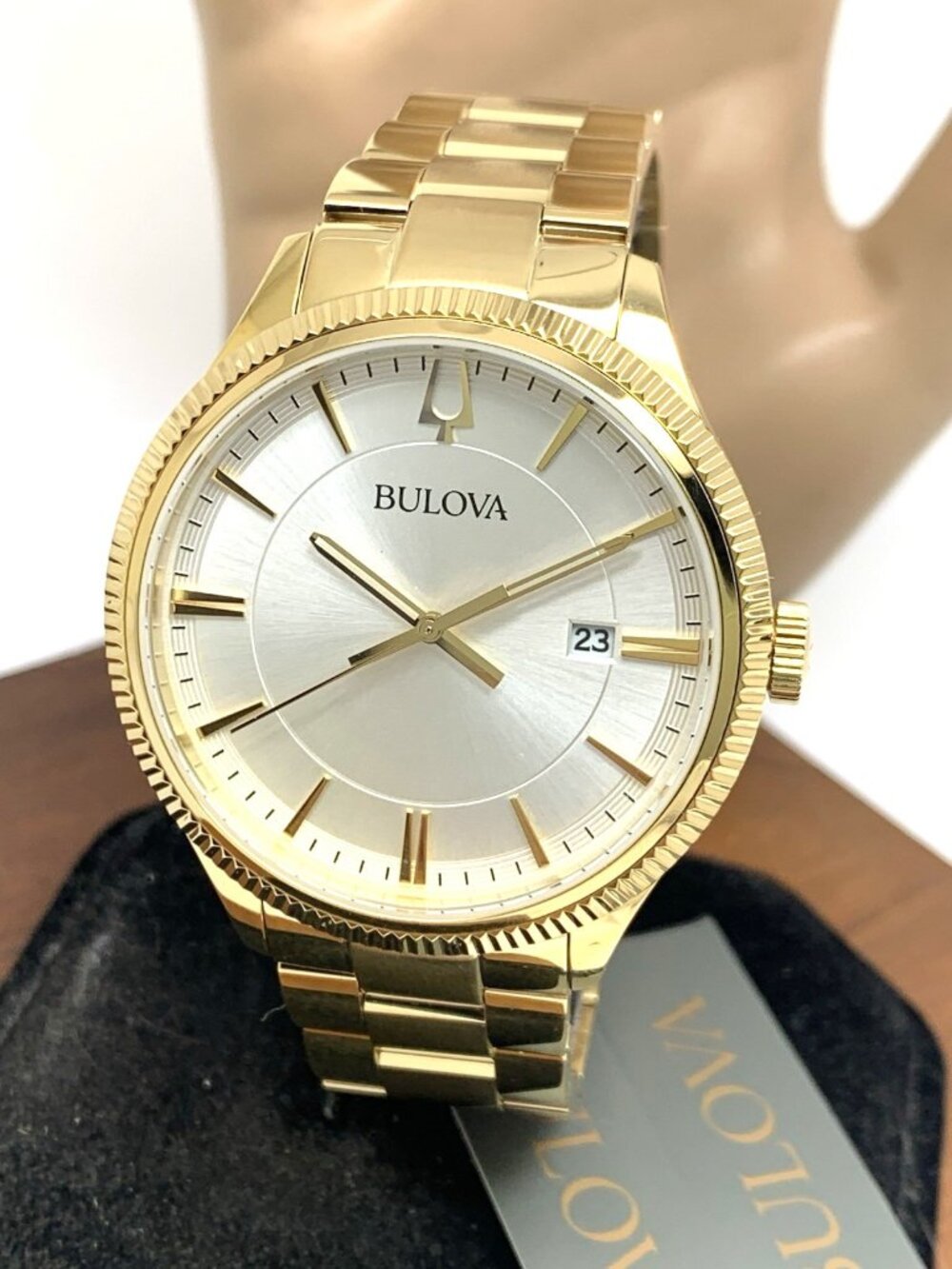 Bulova Men's Watch 97B227 Quartz Silver Dial Gold Stainless Steel 42mm